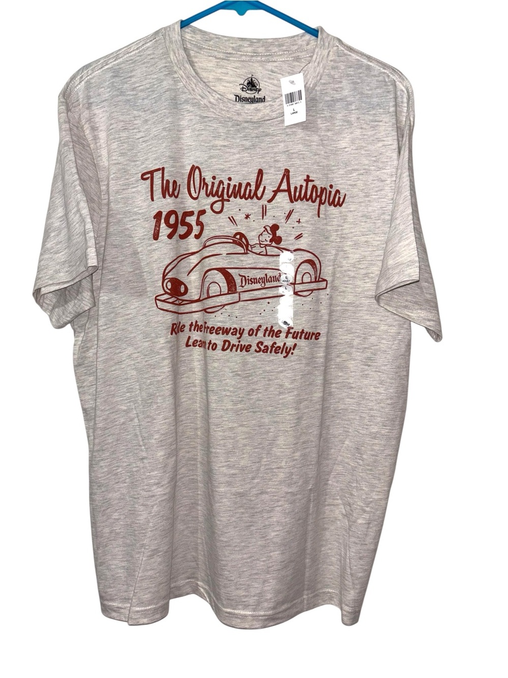 Disney Light Gray Short Sleeve Autopia 1955 Graphic Tee